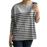 グレー×ブラック | 選べるデザイン コットン100%ゆったりボーダーチュニックカットソー | KOBE LETTUCE