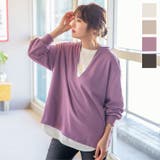 深Vキーネックスウェットプルオーバー レディース トップス | KOBE LETTUCE | 詳細画像1