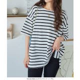 選べるデザイン コットン100％ ゆったりボーダーチュニック半袖Tシャツ | KOBE LETTUCE | 詳細画像8 