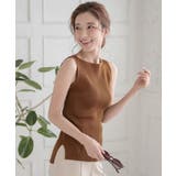 ゴールドブラウン | [ 選べる2タイプ ] ボートネックノースリーブリブニット［C4702］ | KOBE LETTUCE