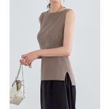 モカベージュ | [ 選べる2タイプ ] ボートネックノースリーブリブニット［C4702］ | KOBE LETTUCE