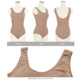 カップ付きバックオープンリブボディスーツ レディース トップス | KOBE LETTUCE | 詳細画像15 