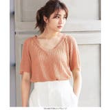 Vネック5分袖サマーニットトップス [C4838] レディース | KOBE LETTUCE | 詳細画像7 