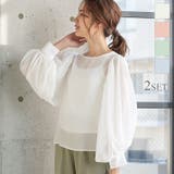 ボリュームスリーブシアーブラウス レディース トップス | KOBE LETTUCE | 詳細画像1