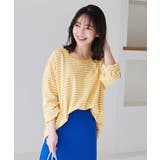 イエロー×オフ | 前後2wayボーダービッグロンT［C5634］ | KOBE LETTUCE