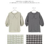 サッカーギンガムチェック襟付ブラウス レディース トップス | KOBE LETTUCE | 詳細画像12