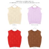 イントレチャートニットトップス レディース ノースリーブ | KOBE LETTUCE | 詳細画像12