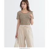 スクエア Uネック2wayマルチボーダーTシャツ [C6241] | KOBE LETTUCE | 詳細画像6 