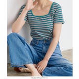 スクエア Uネック2wayマルチボーダーTシャツ [C6241] | KOBE LETTUCE | 詳細画像10 