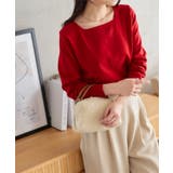 レッド | 選べる6タイプ アンチピリングかるふわハイゲージニット［C6590］ | KOBE LETTUCE