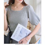 モックネックorスクエアネックぽわんスリーブニットトップス［C6609］ | KOBE LETTUCE | 詳細画像26 