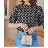ブラック | 花柄モックネックトップス［C6742］ | KOBE LETTUCE