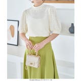オフホワイト | 花柄モックネックトップス［C6742］ | KOBE LETTUCE