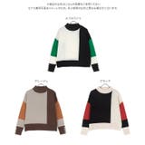 ブロッキングカラーモックネックニットトップス［C6799］ | KOBE LETTUCE | 詳細画像8 