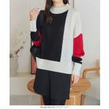 ブロッキングカラーモックネックニットトップス［C6799］ | KOBE LETTUCE | 詳細画像5 