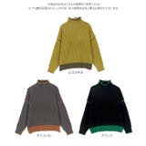 リブ配色オーバーサイズハイネックニットトップス［C6800］ | KOBE LETTUCE | 詳細画像8 