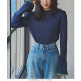 もっちりニットで着心地抜群袖バイカラーリブニットトップス リブニット ニット | KOBE LETTUCE | 詳細画像6 