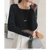 選べる２タイプ スクエアネック袖フレアリブニット［C6990］ | KOBE LETTUCE | 詳細画像12 