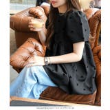 パフスリーブペプラムブラウス［C7077］ | KOBE LETTUCE | 詳細画像8 