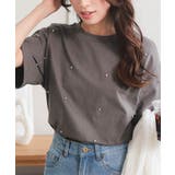 チャコール | パールorビジューTシャツ［C7086］ | KOBE LETTUCE