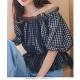 無地orギンガム柄チュールオフショルトップス［C7105］ | KOBE LETTUCE | 詳細画像7 