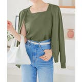 カーキ | [ M L XL ] 前後2wayスクエアネックニット［C7122］ | KOBE LETTUCE