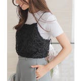 ブラック | フラワーデザインシアーキャミビスチェトップス［C7175］ | KOBE LETTUCE