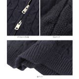 胸元刺繍スタンドカラージップニットトップス［C7187］ | KOBE LETTUCE | 詳細画像10 