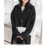 胸元刺繍スタンドカラージップニットトップス［C7187］ | KOBE LETTUCE | 詳細画像2 