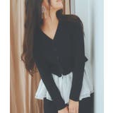 ブラック | ペプラムドッキングカーディガン［C7240］ | KOBE LETTUCE