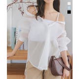 3wayキャミストラップ付オフショルシアービッグシャツ［C7247］ | KOBE LETTUCE | 詳細画像1 