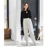 [ 田中亜希子さんコラボ ]クルーネックシアーリブニットトップス［C7339］ | KOBE LETTUCE | 詳細画像21 