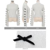 リボンフレアスリーブシャギーニットモックネックトップス［C7345］ | KOBE LETTUCE | 詳細画像10 