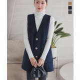 サークルボタンフェイクウールジレベスト［C7356］ | KOBE LETTUCE | 詳細画像1 