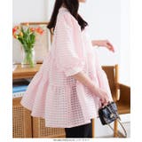 シアーチェックティアードブラウス［C7398］ | KOBE LETTUCE | 詳細画像3 