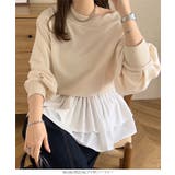 シャツレイヤード風オフショルスウェット［C7405］ | KOBE LETTUCE | 詳細画像9 