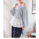 シャツレイヤード風オフショルスウェット［C7405］ | KOBE LETTUCE | 詳細画像2 