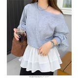 シャツレイヤード風オフショルスウェット［C7405］ | KOBE LETTUCE | 詳細画像3 