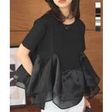 オーガンジードッキングペプラムTシャツ［C7460］ | KOBE LETTUCE | 詳細画像1 