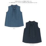 ボウタイリボン付きノースリーブデニムトップス［C7531］ | KOBE LETTUCE | 詳細画像8 