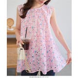 バックリボンAライン フラワー柄ブラウス［C7563］ | KOBE LETTUCE | 詳細画像5 