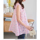 バックリボンAライン フラワー柄ブラウス［C7563］ | KOBE LETTUCE | 詳細画像6 