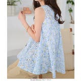 バックリボンAライン フラワー柄ブラウス［C7563］ | KOBE LETTUCE | 詳細画像8 