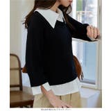 レイヤード風 7分袖ニット［C7633］ レイヤード風 | KOBE LETTUCE | 詳細画像10 