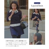 レイヤード風 7分袖ニット［C7633］ レイヤード風 | KOBE LETTUCE | 詳細画像2 