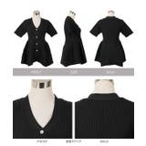 Vネックペプラムリブ半袖カーディガン Vネック ペプラム | KOBE LETTUCE | 詳細画像15 