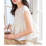 花柄ジャガードフリルシアーブラウス 花柄 ジャガード | KOBE LETTUCE | 詳細画像6 