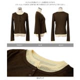 レイヤード風ヘンリーネックシアートップス［C7659］ レイヤード風 ヘンリーネ… | KOBE LETTUCE | 詳細画像12 