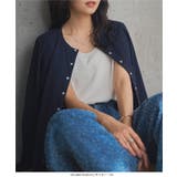 スナップボタン丸首リブカーディガン カーディガン スナップボタン | KOBE LETTUCE | 詳細画像15 