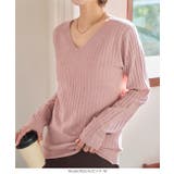 M L 太リブVネックもっちりインナーニット［C7714］ | KOBE LETTUCE | 詳細画像7 